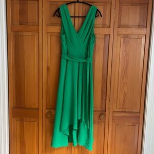 Green High-Low Wrap Dress by DKNY